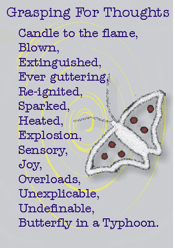 Grasping for Thoughts poetry postcard