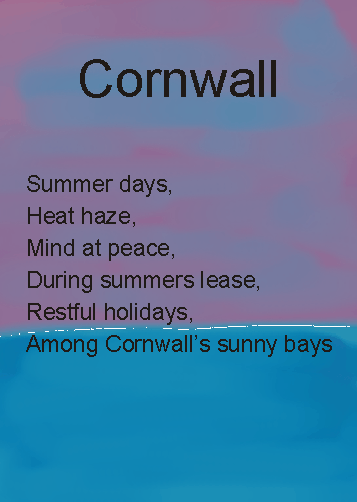 Cornwall poetry postcard